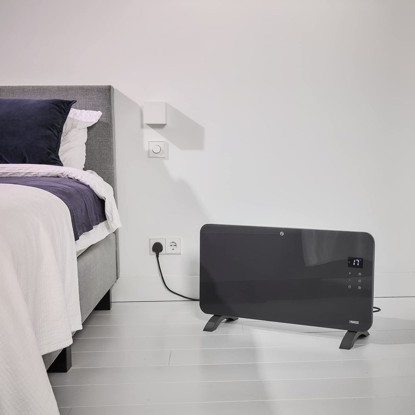 Princess Smart 1500w Grey Glass Panel Heater