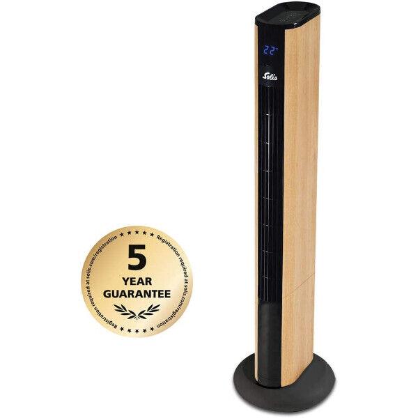 Solis Easy Breezy Tower Fan Wood Effect