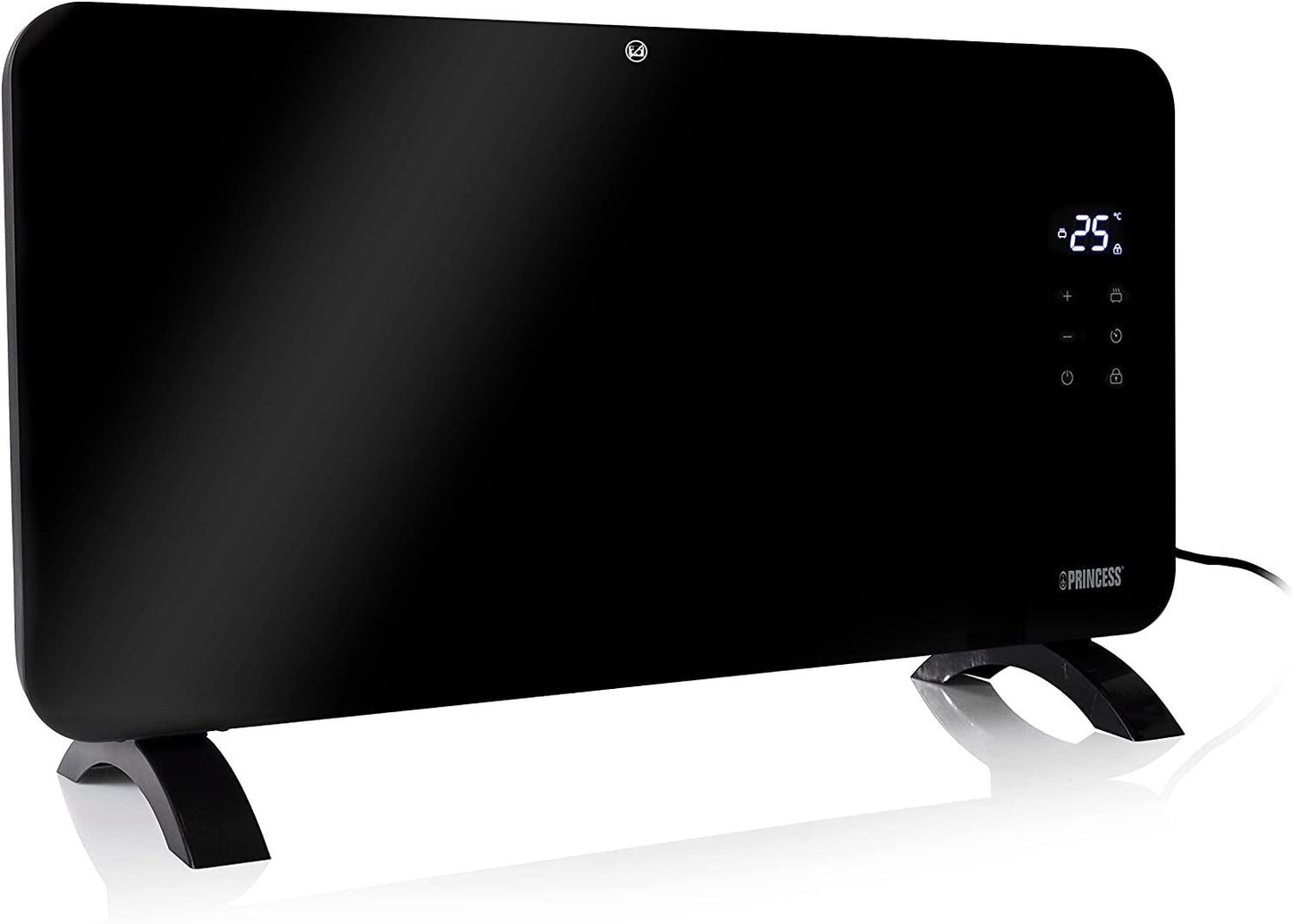 Princess Smart 1500w Black Glass Panel Heater