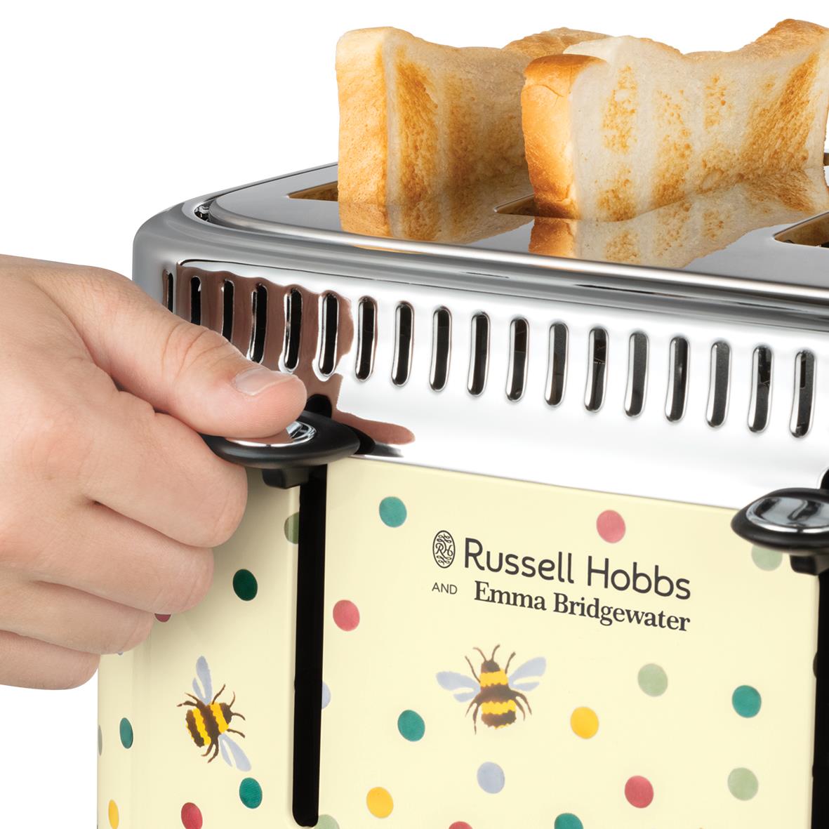 Russell Hobbs Emma Bridgewater Bumblebee & Polka Dot 4 Slice Toaster