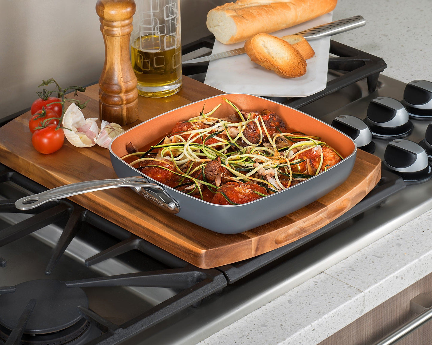 Gotham Steel Tri-Ceramal 10.25" Square Shallow Pan