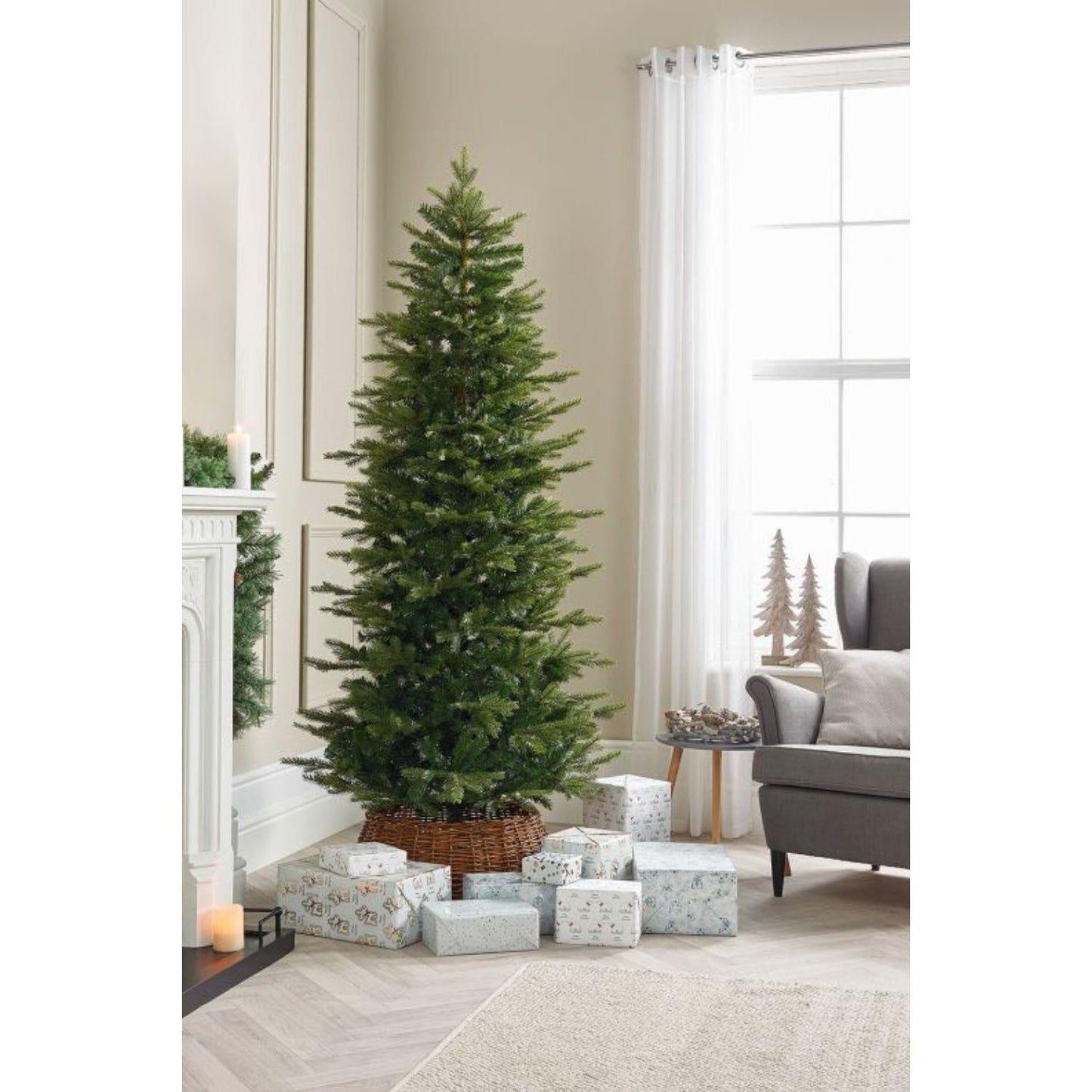 Kaemingk Everlands 8ft Slim Grandis Fir Artificial Christmas Tree