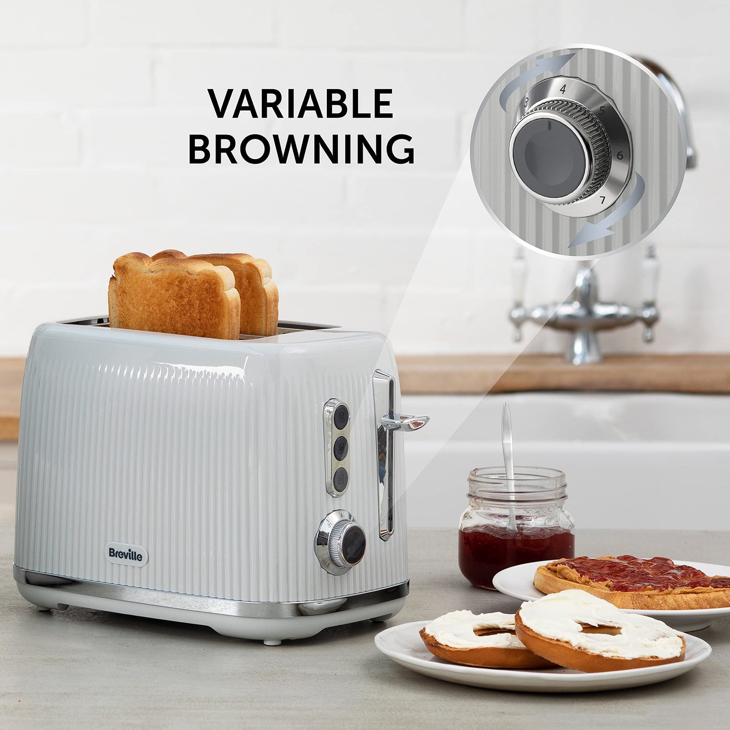 Breville Bold Ice Grey 2 Slice Toaster