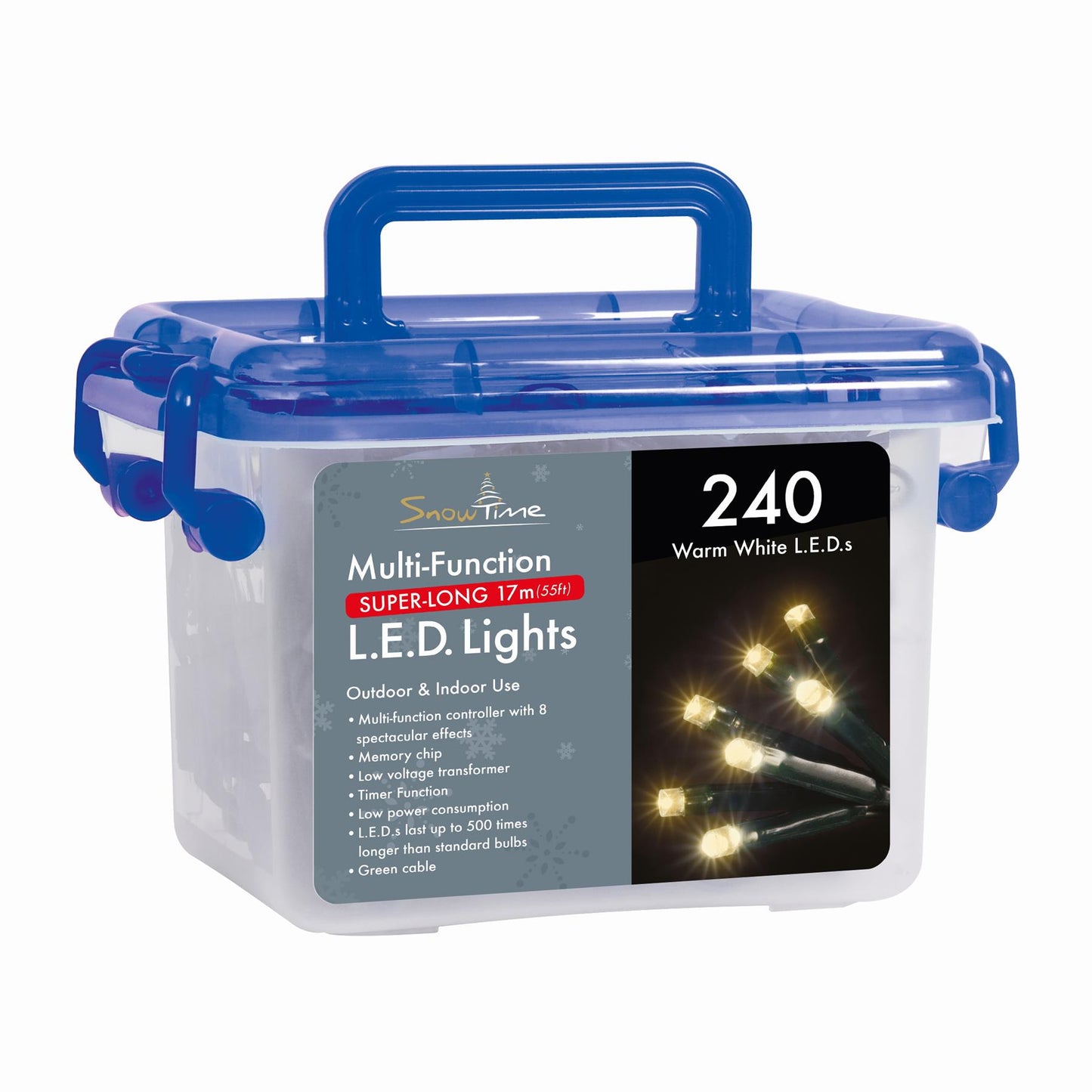 SnowTime 240 Warm White LED Multi-Function Lights With Timer
