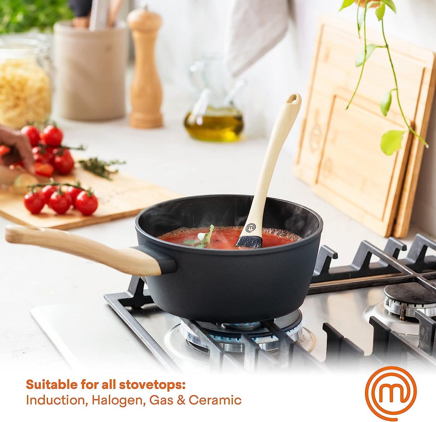 MasterChef 18cm Wood Look Sauce Pan