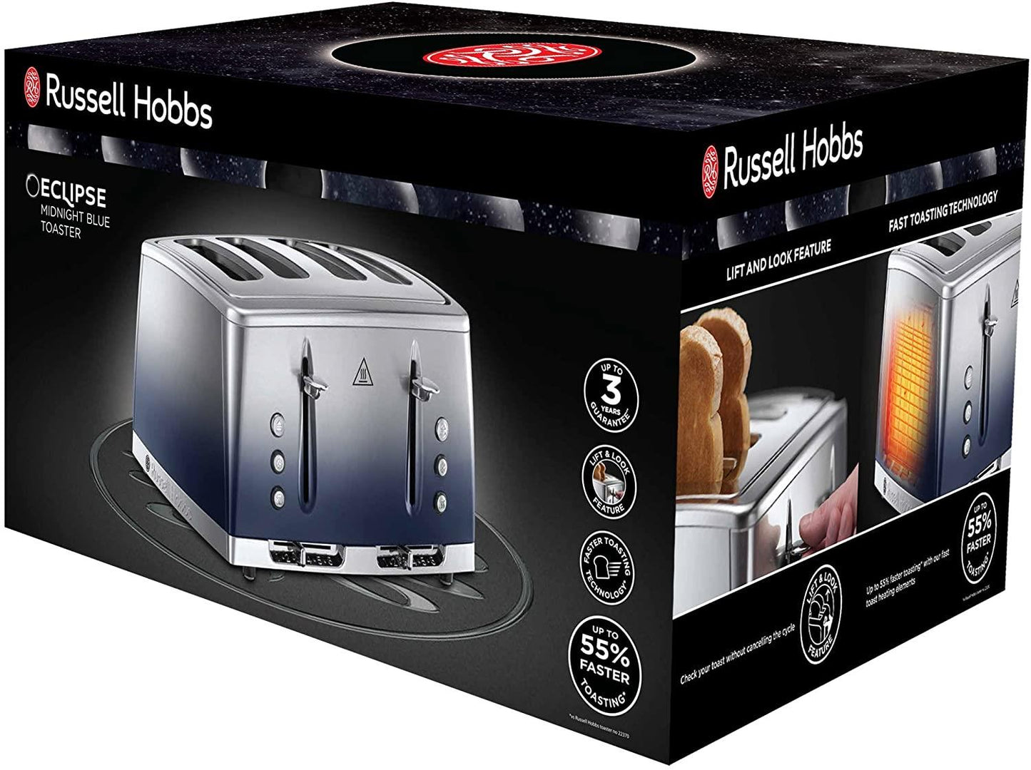 Russell Hobbs Eclipse Midnight Blue 4 Slice Toaster