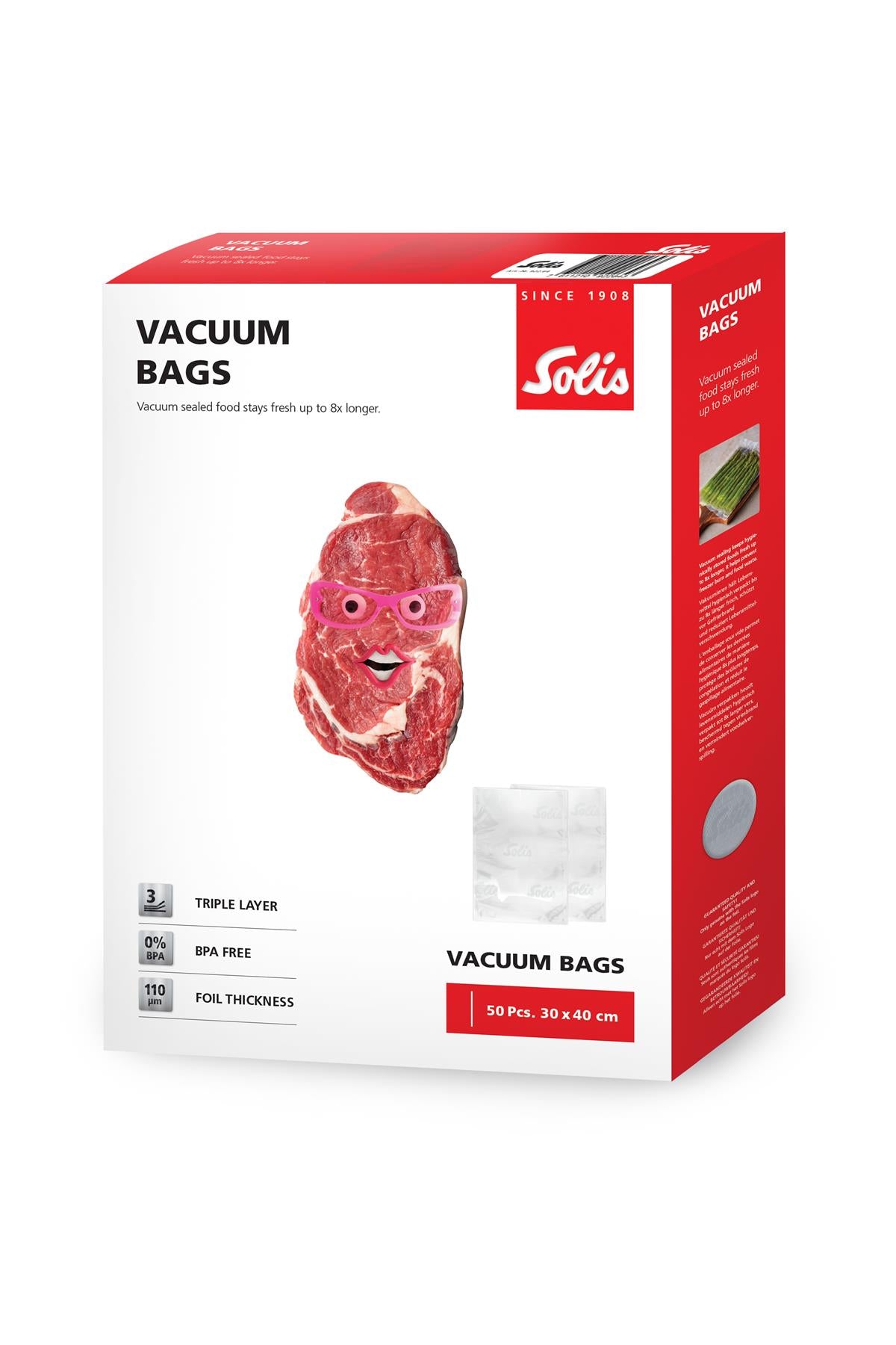 Solis Vacuum Sealer Bags - 50 Pieces - 30 x 40 cm