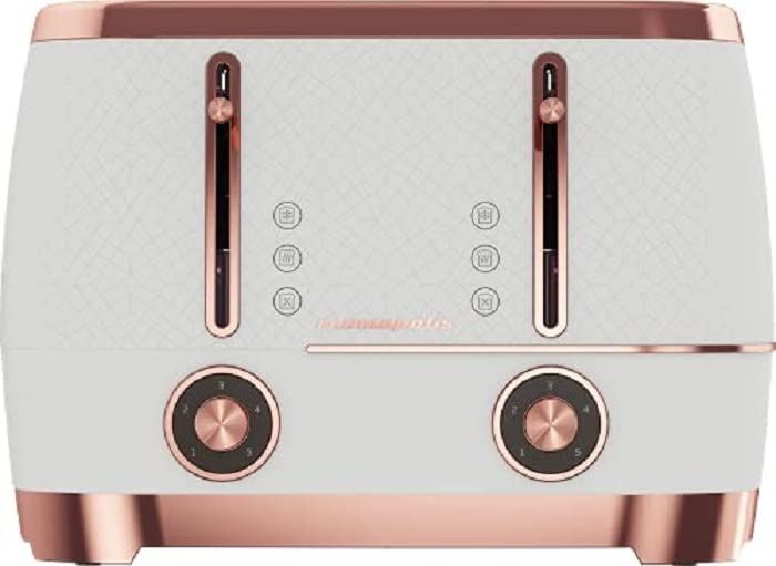 Beko Cosmopolis White and Rose Gold 4 Slice Toaster
