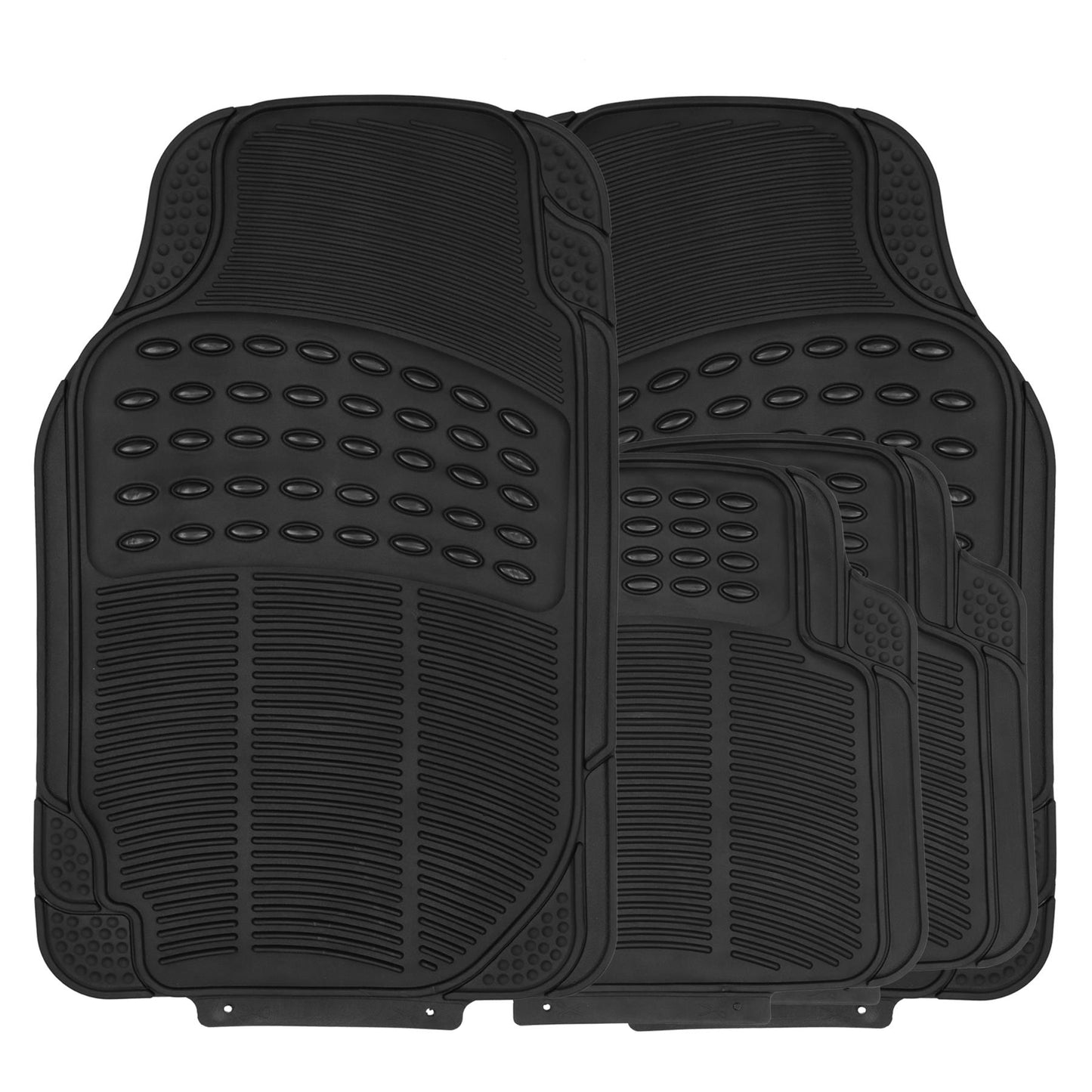Streetwize 4 Piece Explorer Black Heavy Duty Rubber Mat Set