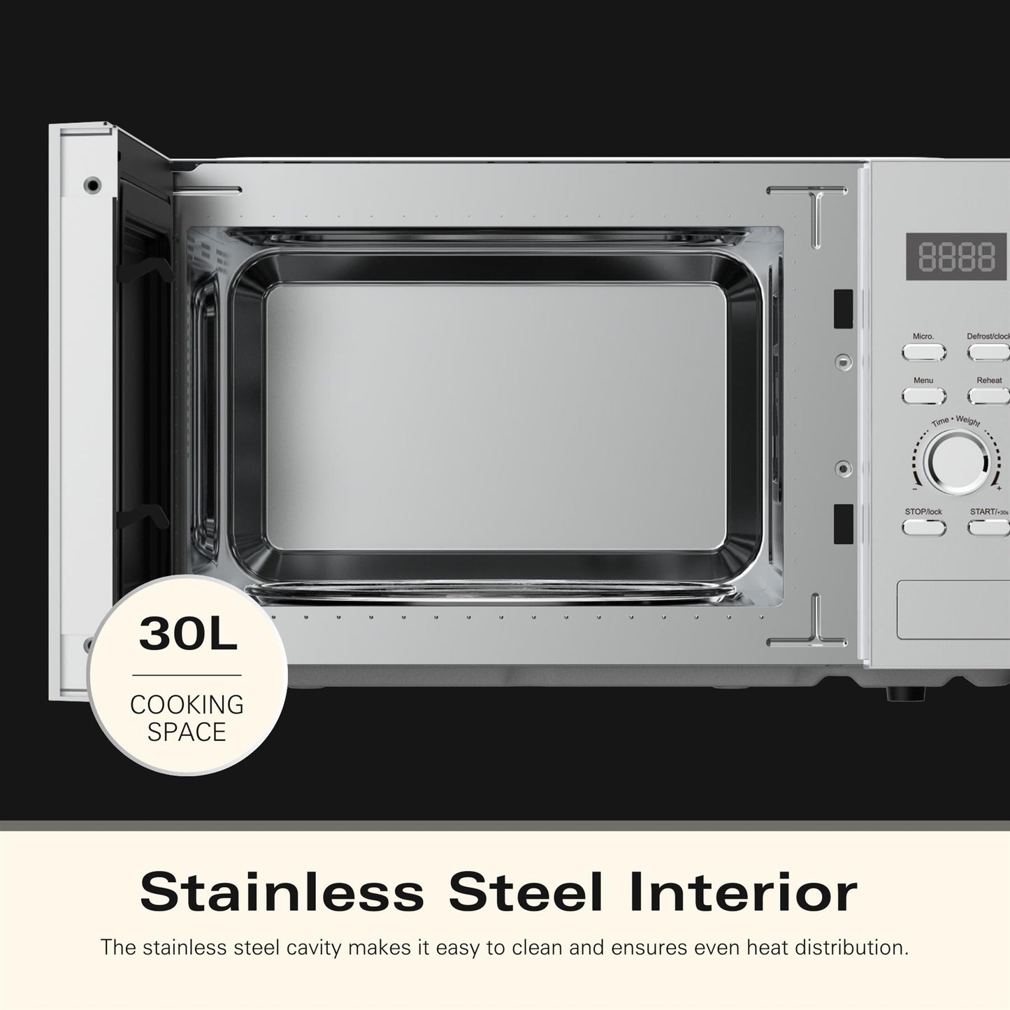 Hamilton Beach 30L Silver Family Microwave