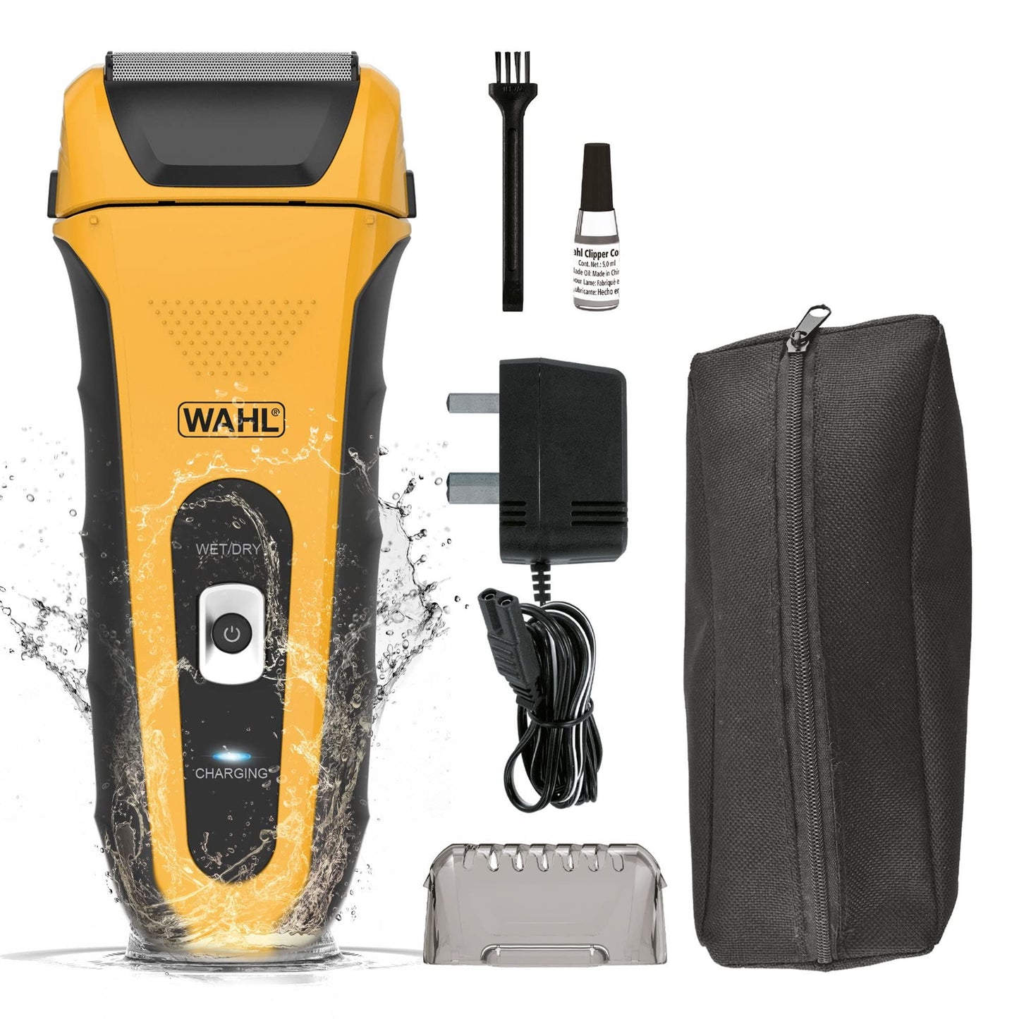 Wahl Lifeproof Foil Shaver, for Men, Anti-Shock, Indestructible, Fully Washable, Easy Cleaning, Electric Razor, Dual Head Ear & Nose Trimmer, Travel Lock Function, Ergonomic Rubber Grips
