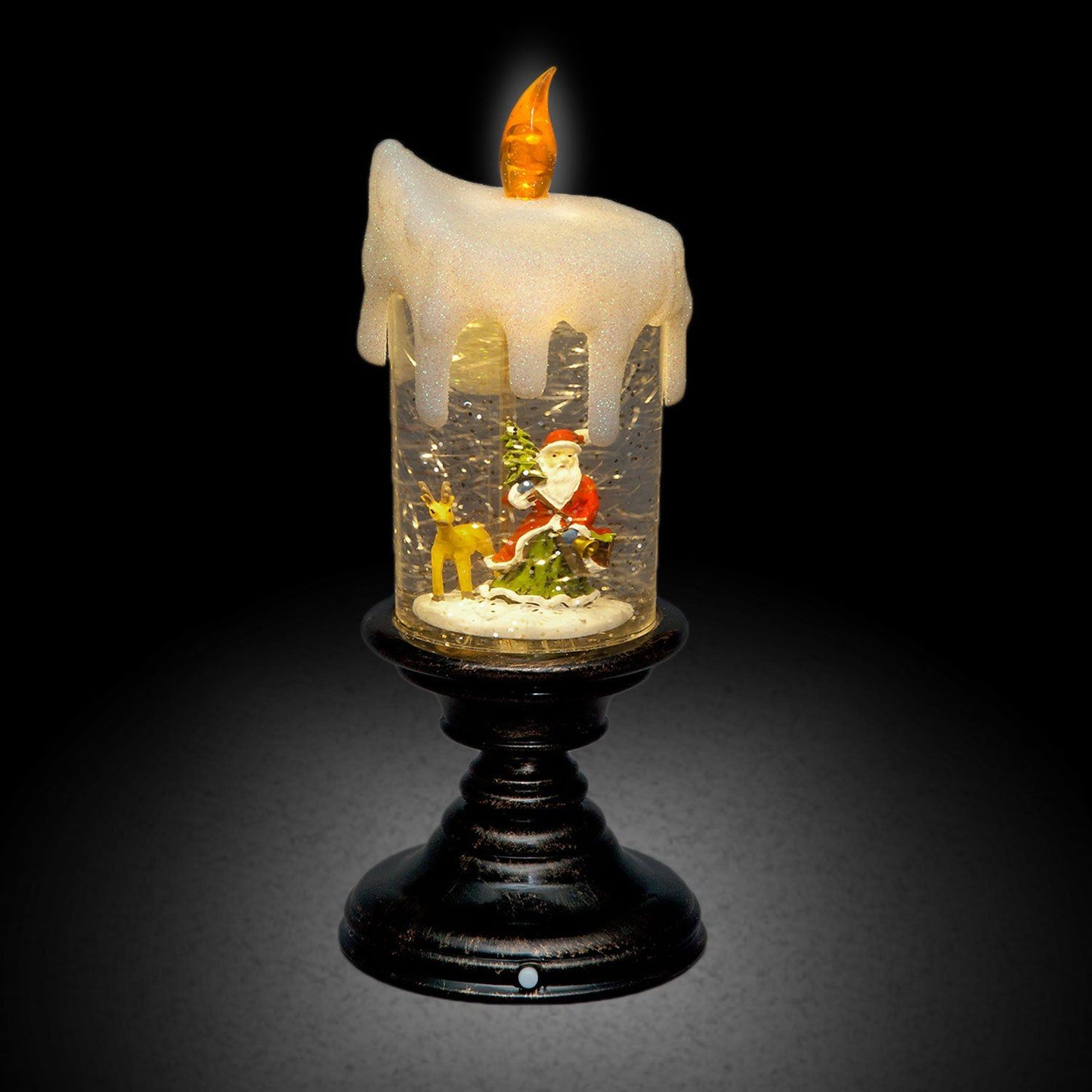 SnowTime Water LED Candlestick with Santa Scene