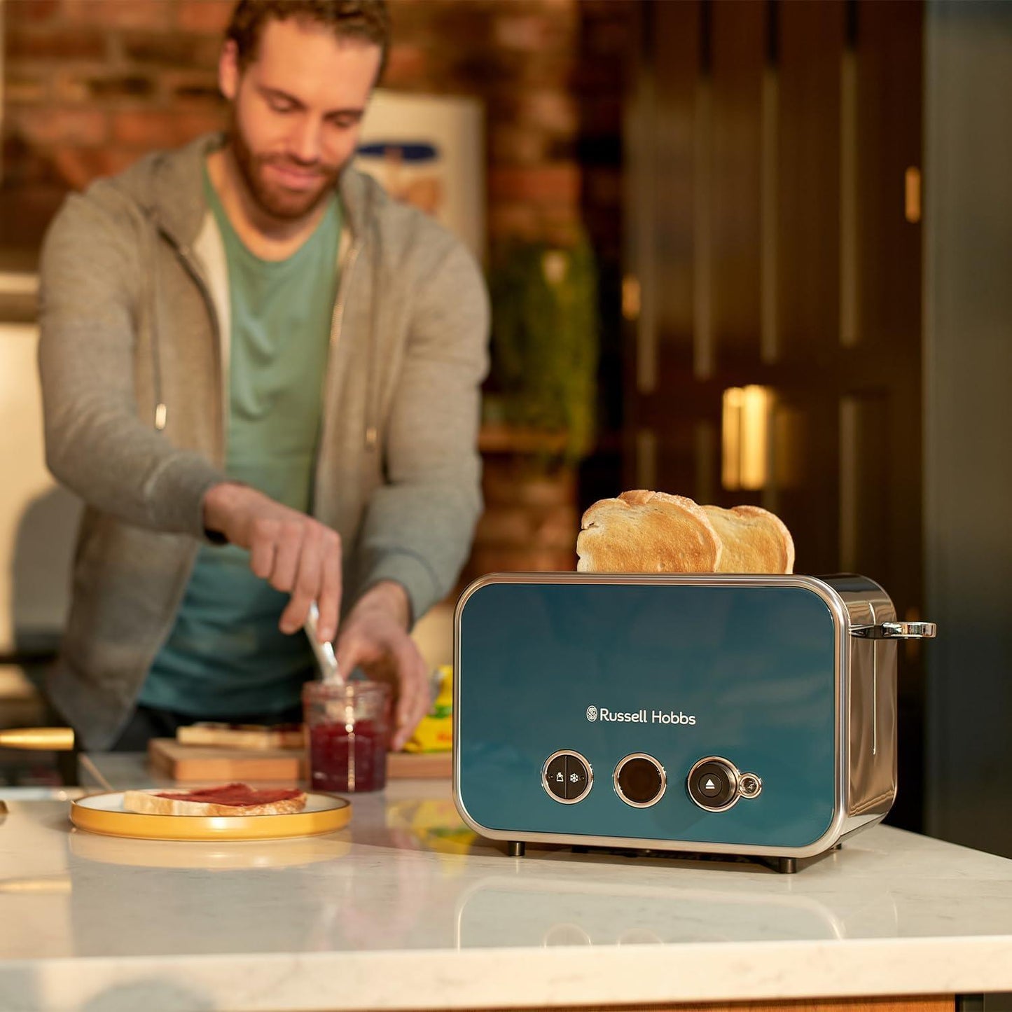 Russell Hobbs Distinctions 2 Slice Ocean Blue Toaster