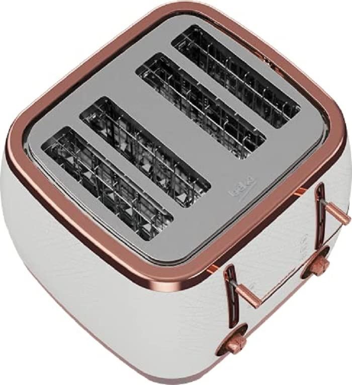 Beko Cosmopolis White and Rose Gold 4 Slice Toaster