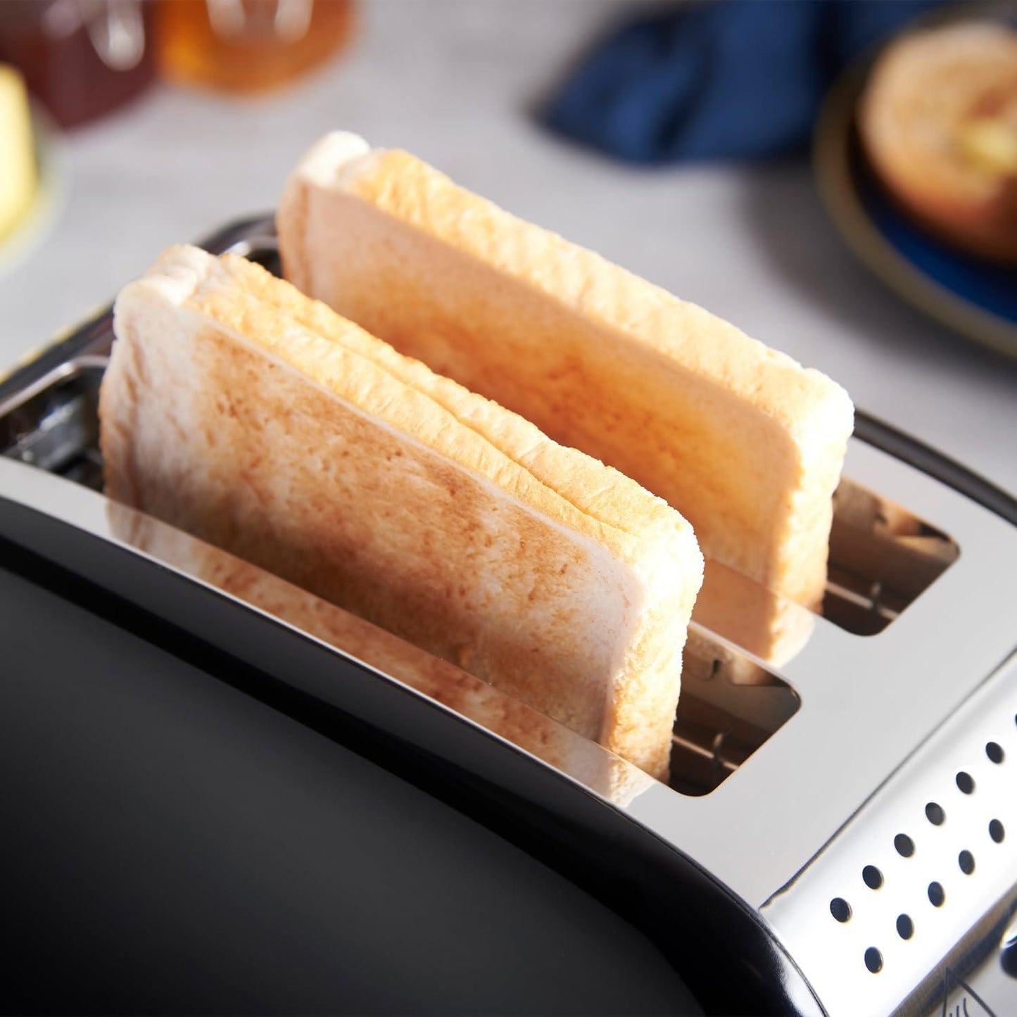 Russell Hobbs Stainless Steel Black 2 Slice Toaster