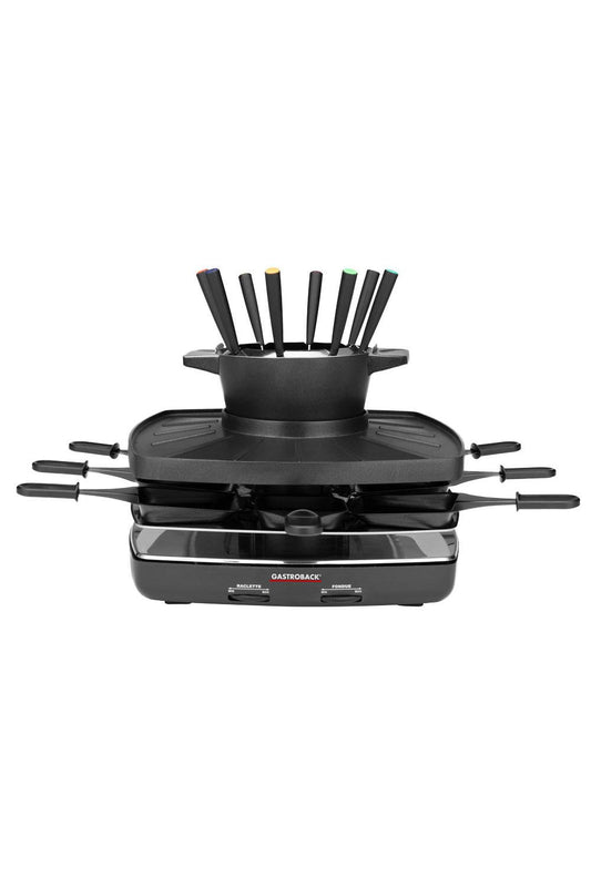 Gastroback Family & Friends Black Raclette & Fondue Set