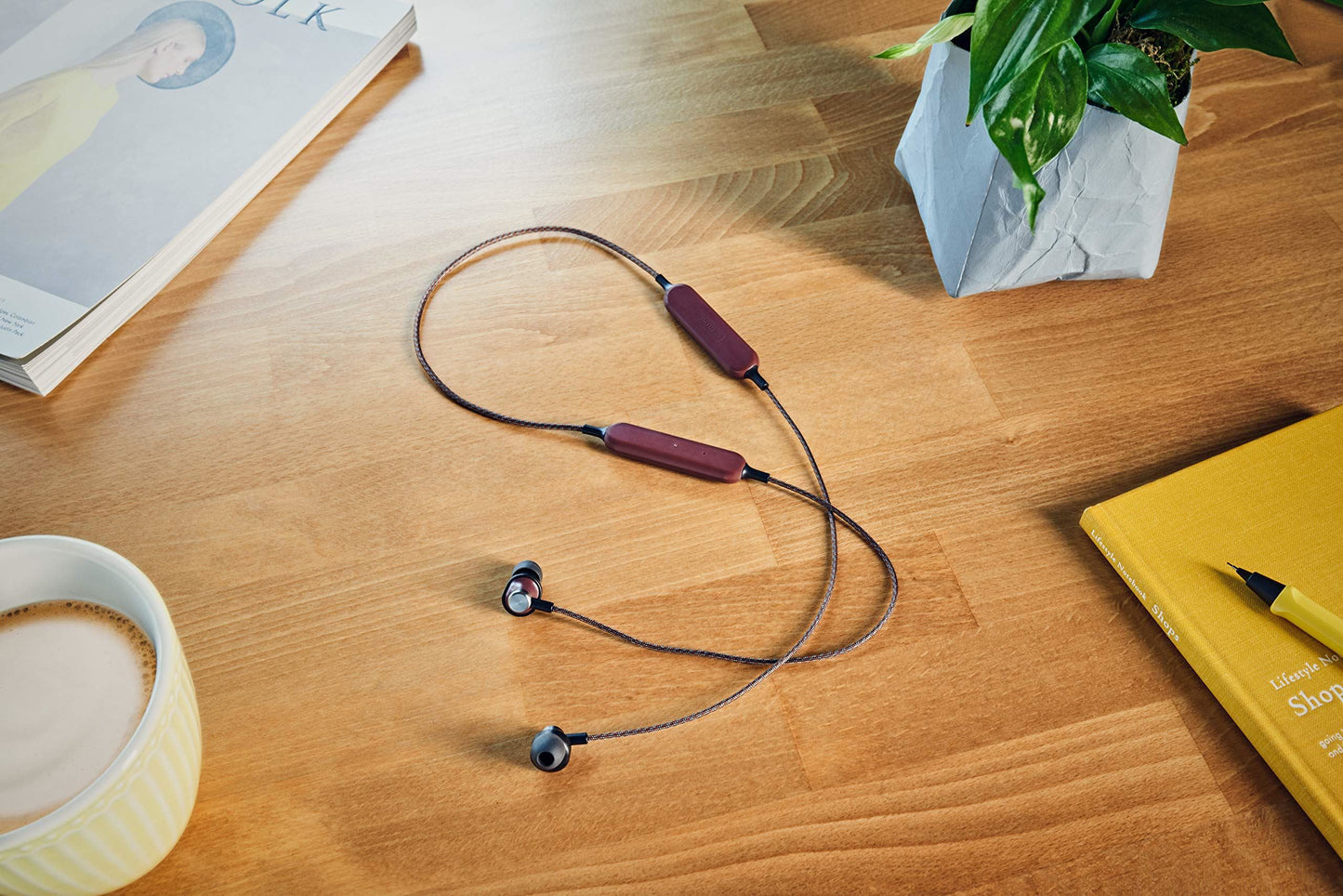 Panasonic RP-HTX20BE-R In Ear Wireless Bluetooth Headphones, Retro Style with Microphone, Smart Voice Control and Comfortable Ergonomic Fit - Red