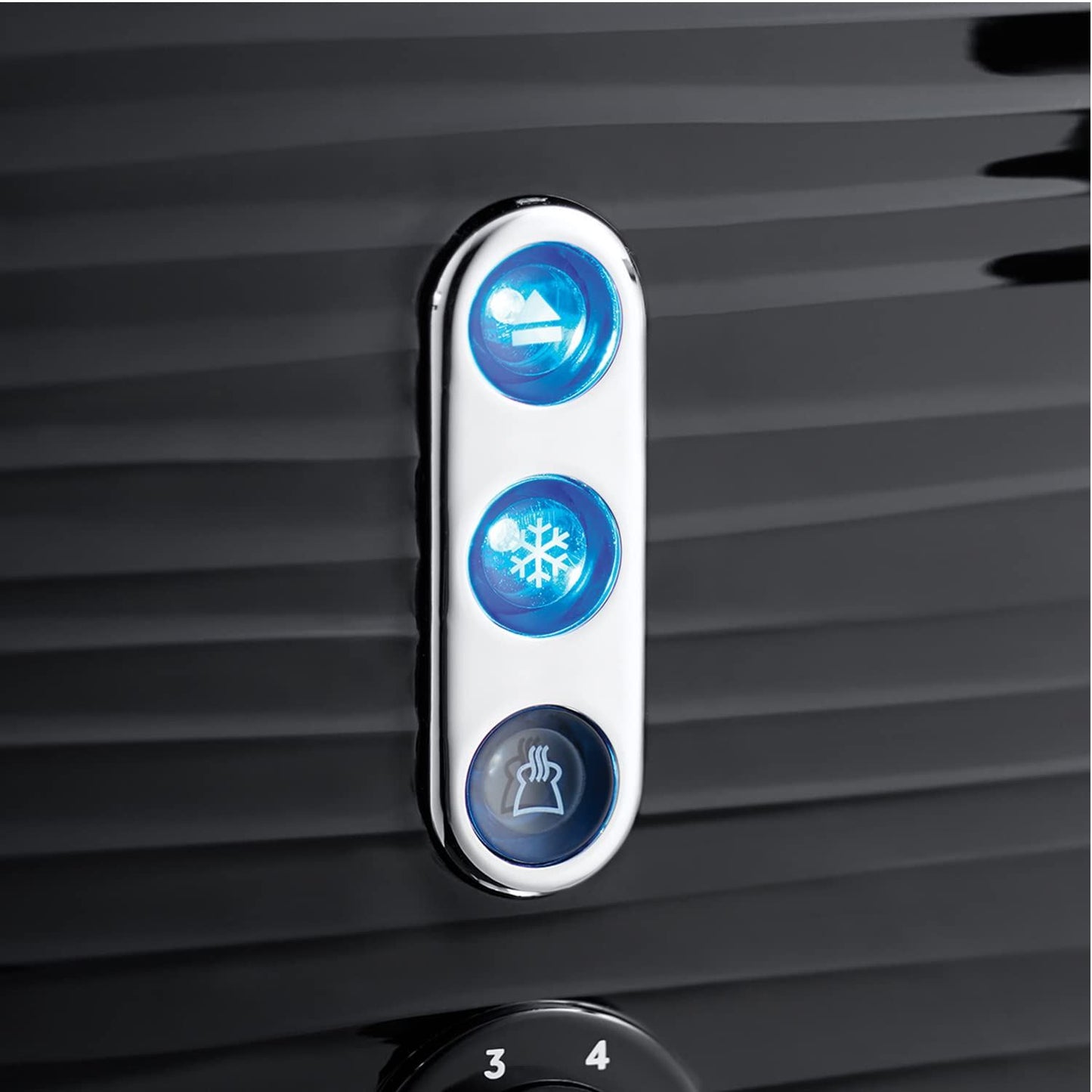 Russell Hobbs Inspire Black High Gloss Plastic Four Slice Toaster