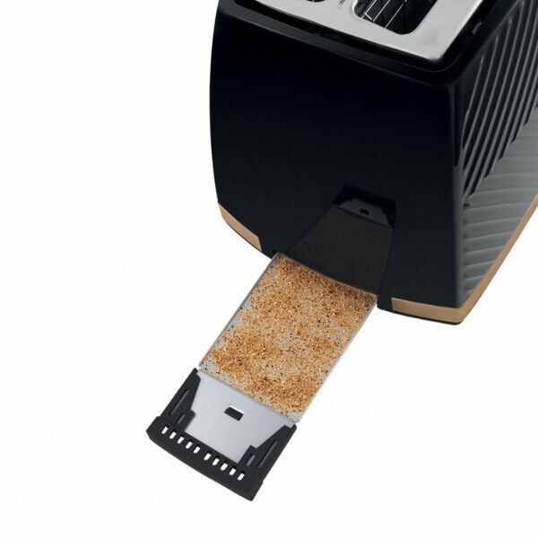 Russell Hobbs Groove 2-Slice Black Toaster