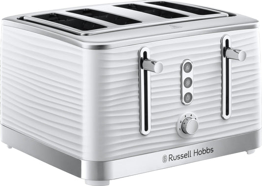 Russell Hobbs White Inspire High Gloss Four Slice Toaster