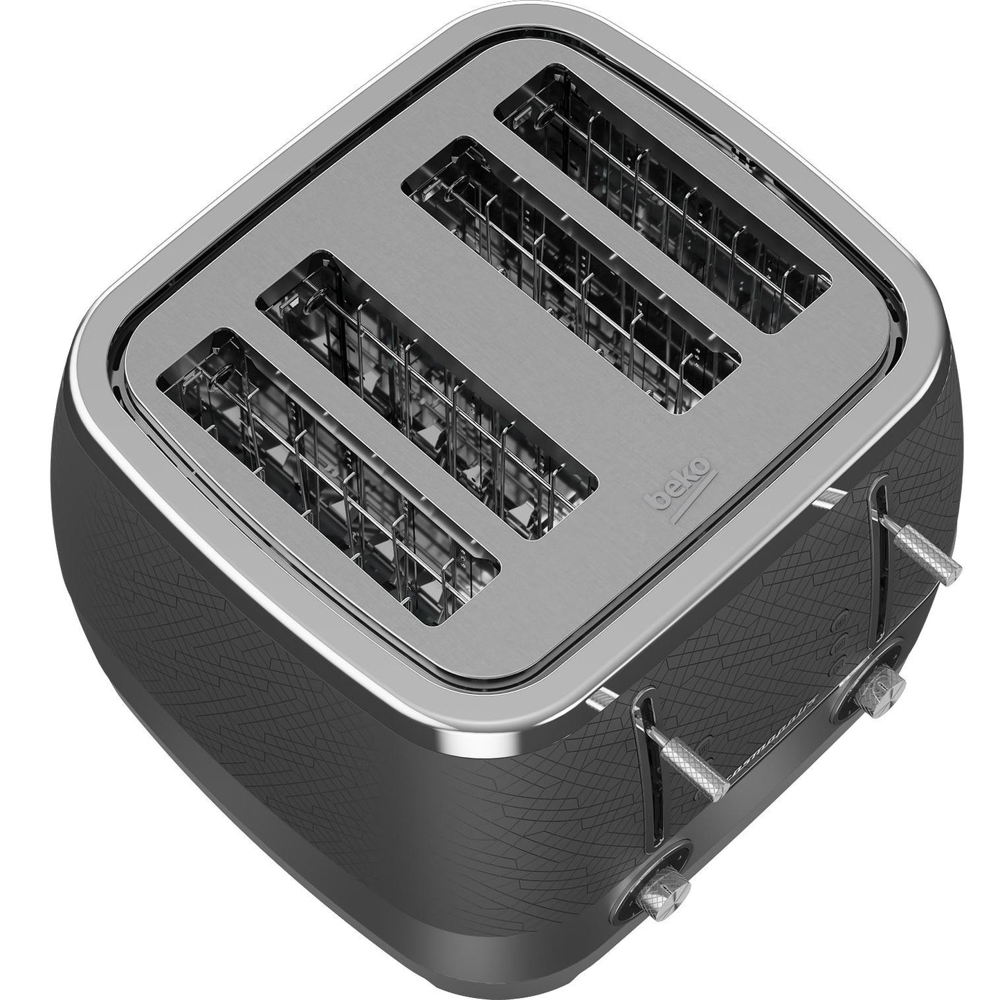 Beko Cosmopolis Retro Matte Granite Grey & Chrome 4 Slice Toaster