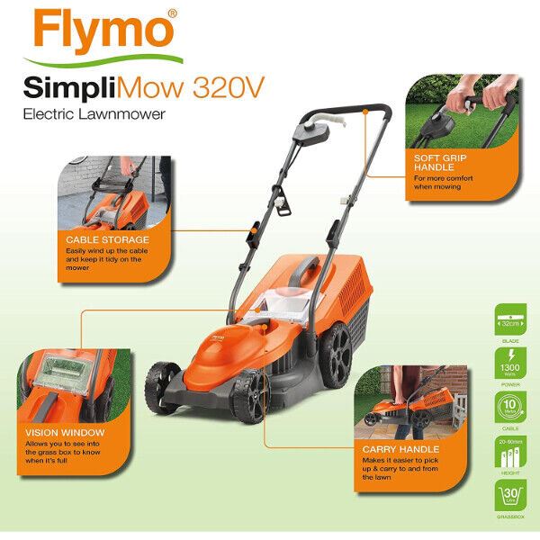 Flymo SimpliMow 320V Wheeled Electric Lawnmower