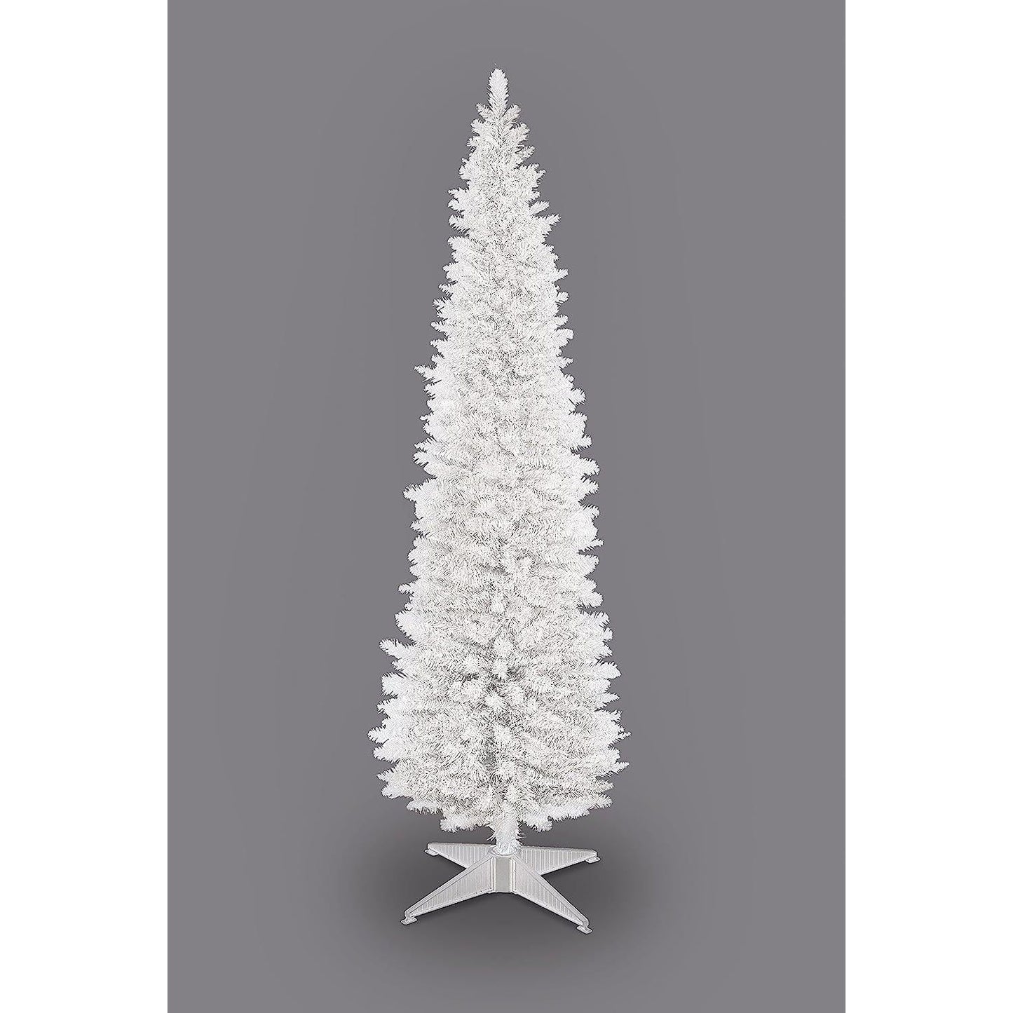 SnowTime 7ft White Pencil Slim Christmas Tree
