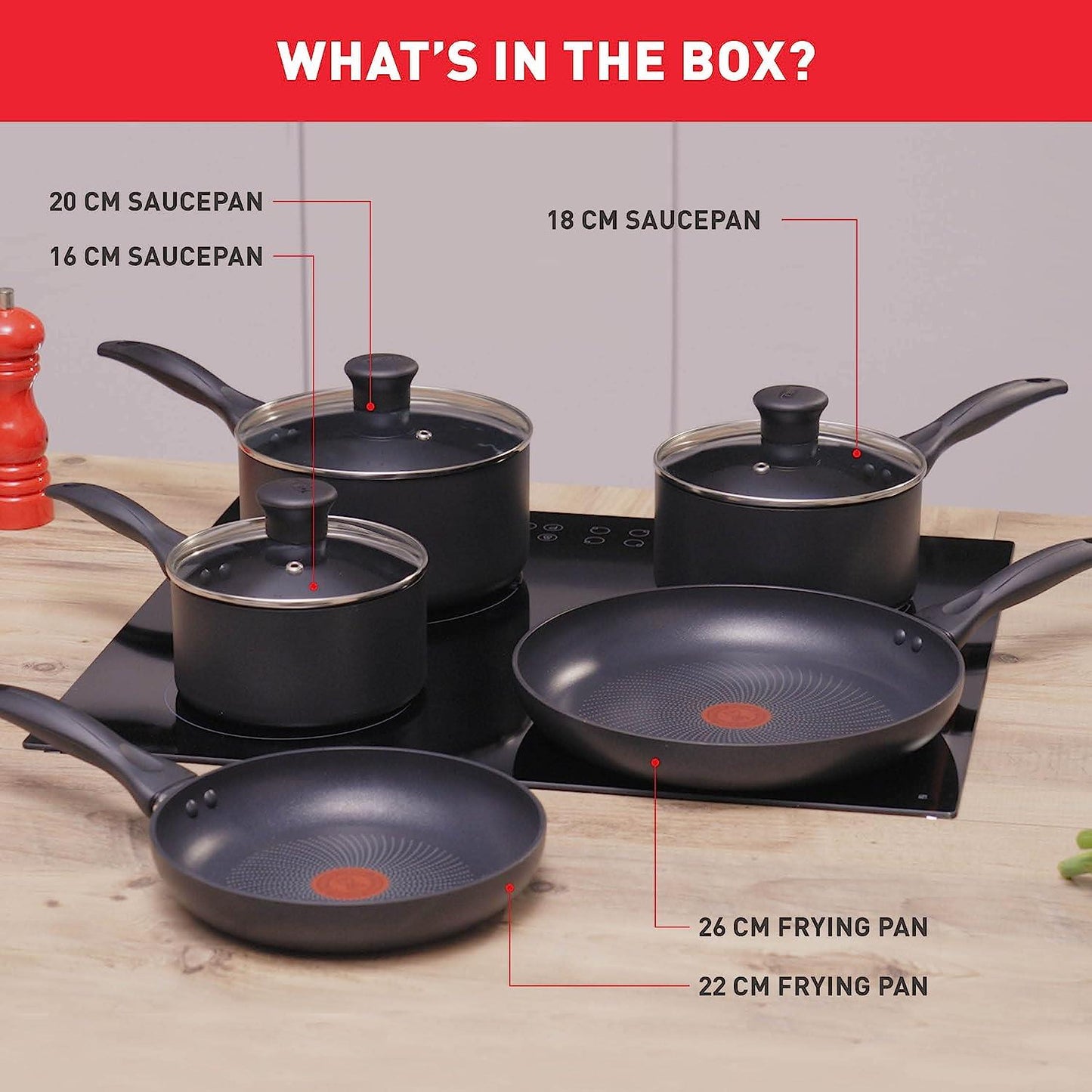 Tefal Non-Stick Induction 5 Piece Pan Set