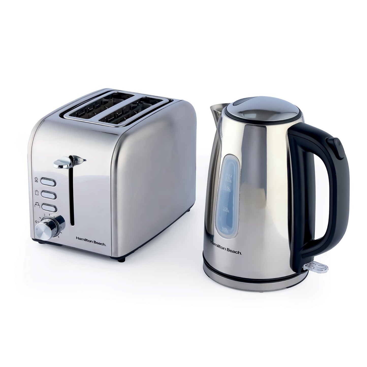 Hamilton Beach Rise Kettle & 2 Slice Toaster Set - Polished