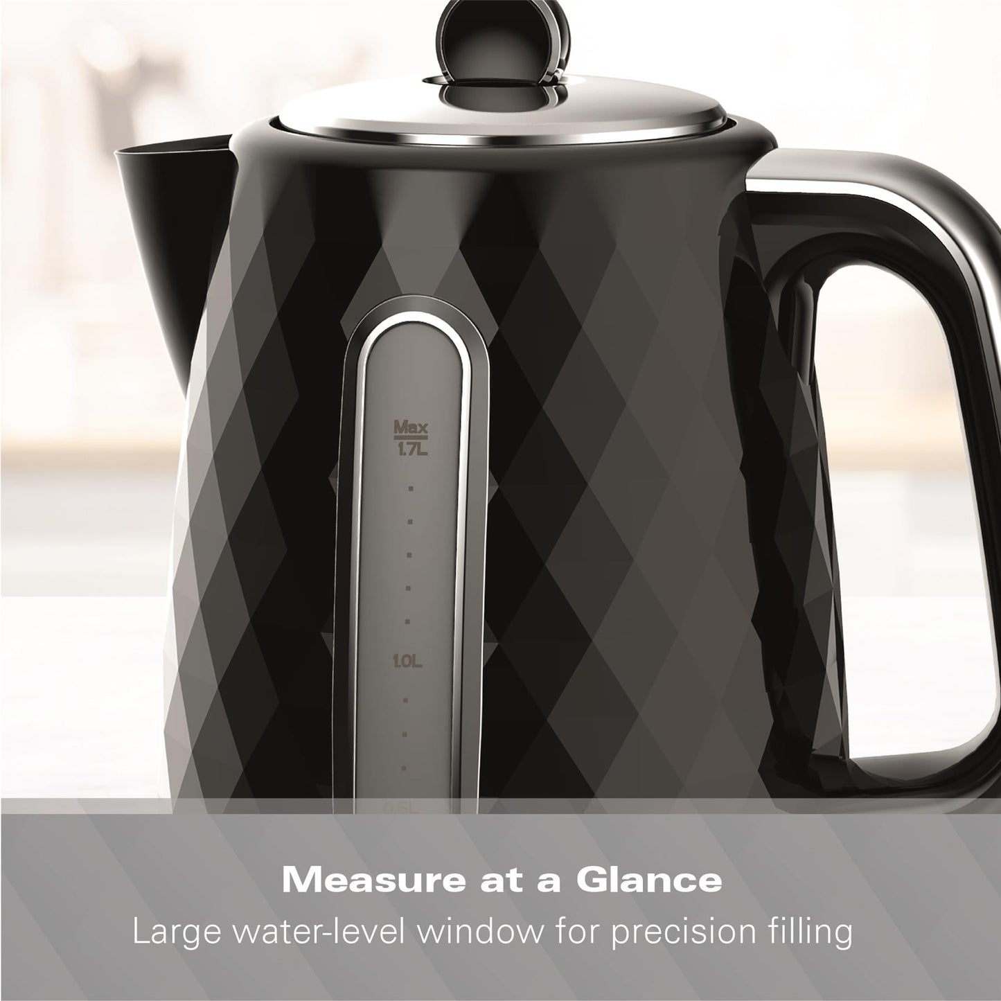 Hamilton Beach Diamond 1.7L Kettle Black