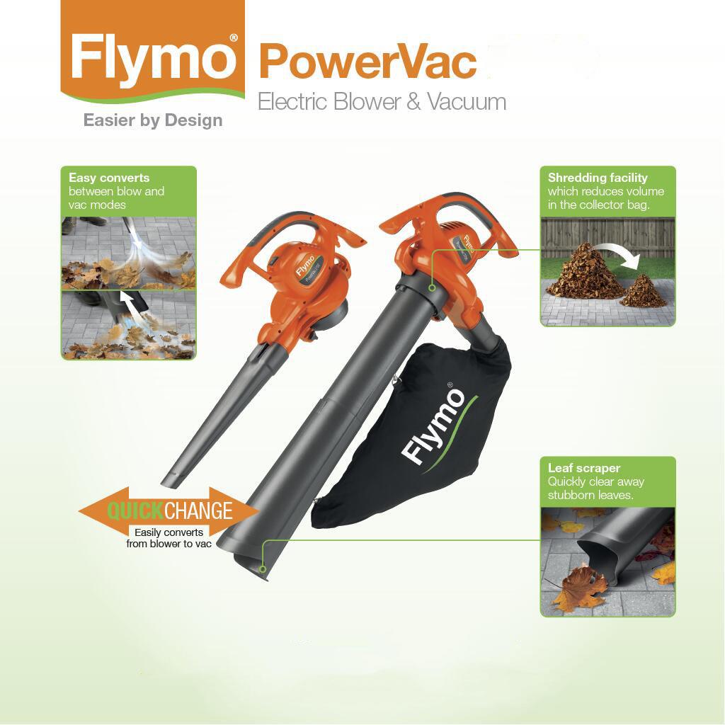 Flymo PowerVac 3000 Corded 2-in-1 Blower Vacuum