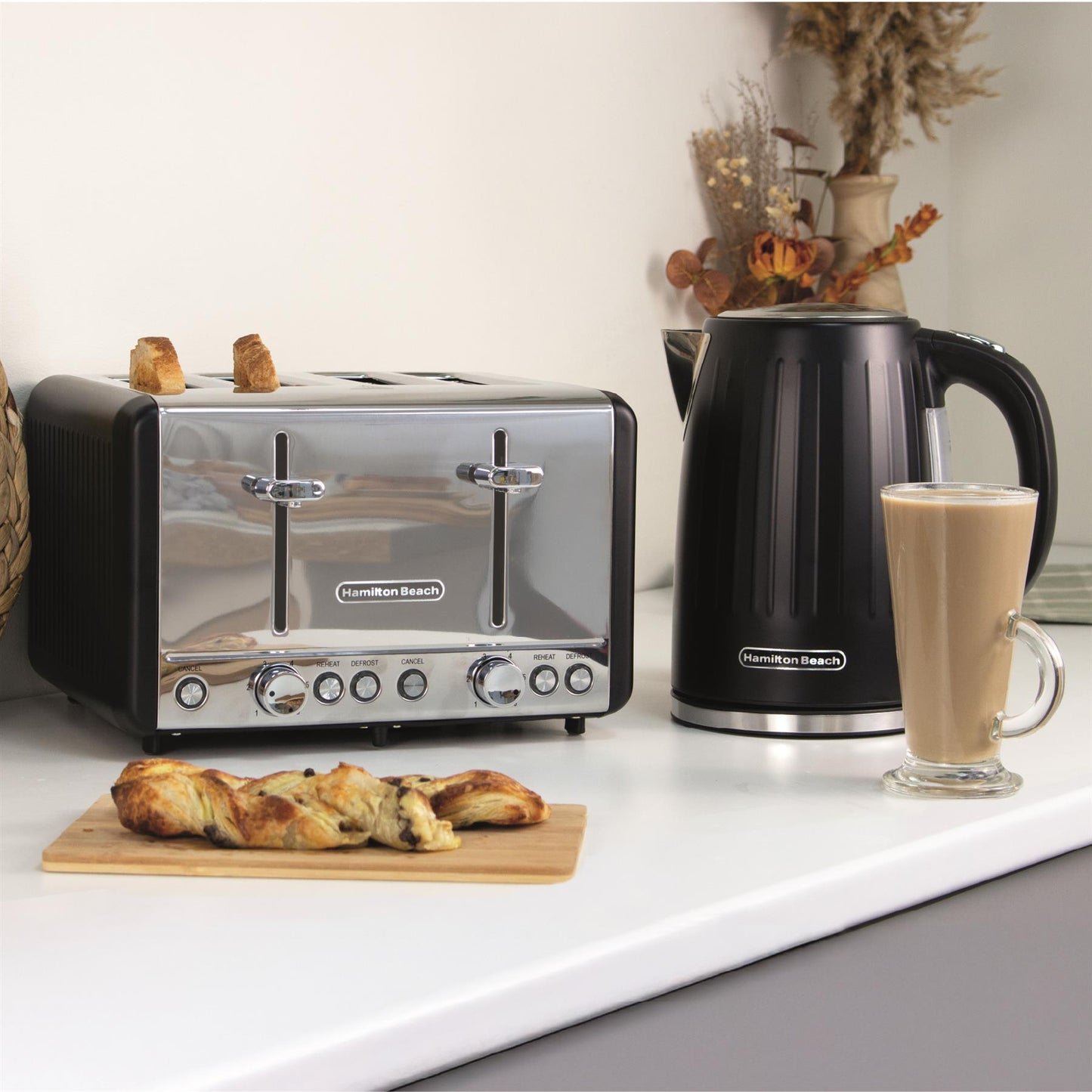 Hamilton Beach Harmony Kettle & Toaster Set - Espresso