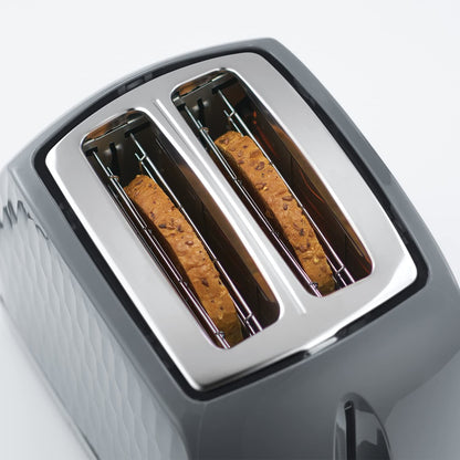Russell Hobbs Grey Contemporary Honeycomb Design 2 Slice Toaster