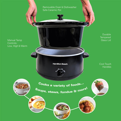 Hamilton Beach 'The Comfort Cook' 3.5L Black Slow Cooker