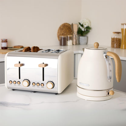 Hamilton Beach Scandi Jug Kettle & Toaster Set - Cream