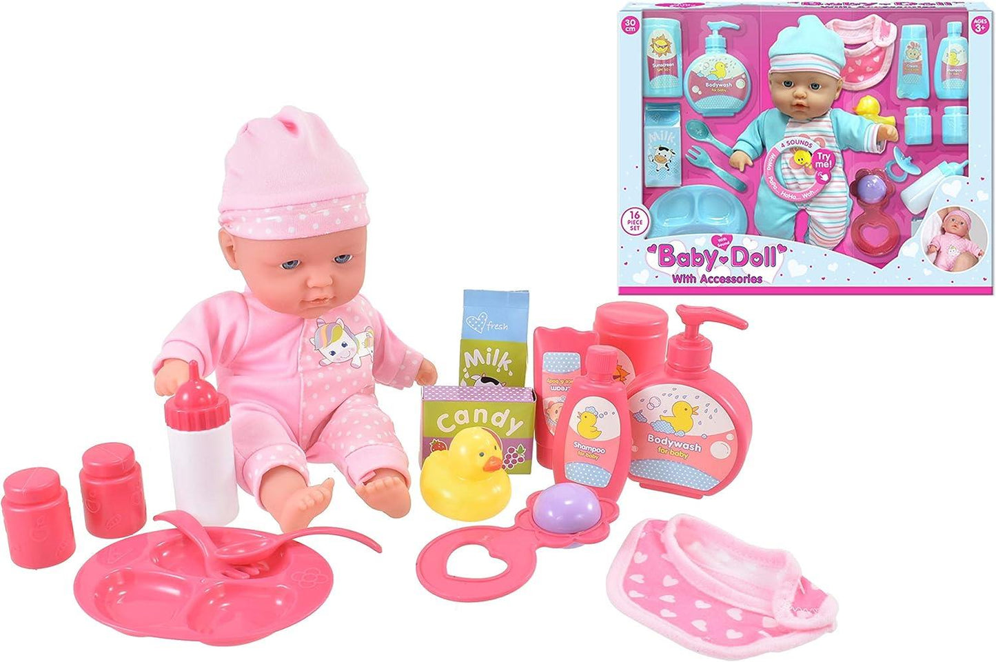 KandyToys Baby Doll Set with Dolls Accessories