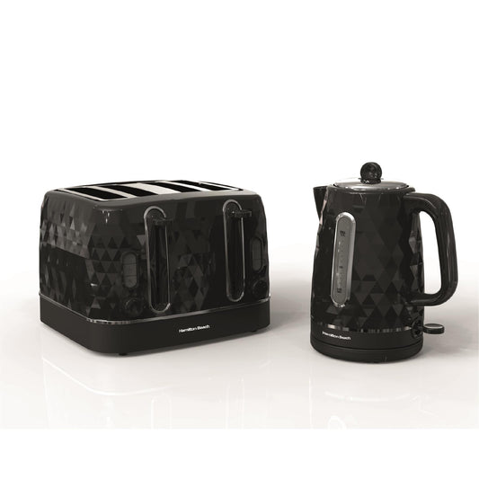 Hamilton Beach Diamond Kettle & Toaster Set Black