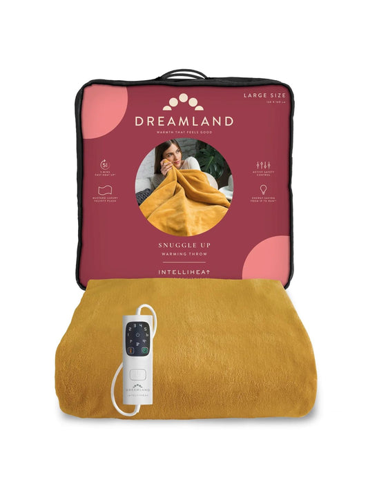 Dreamland Mustard Intelliheat Luxury Heated Throw