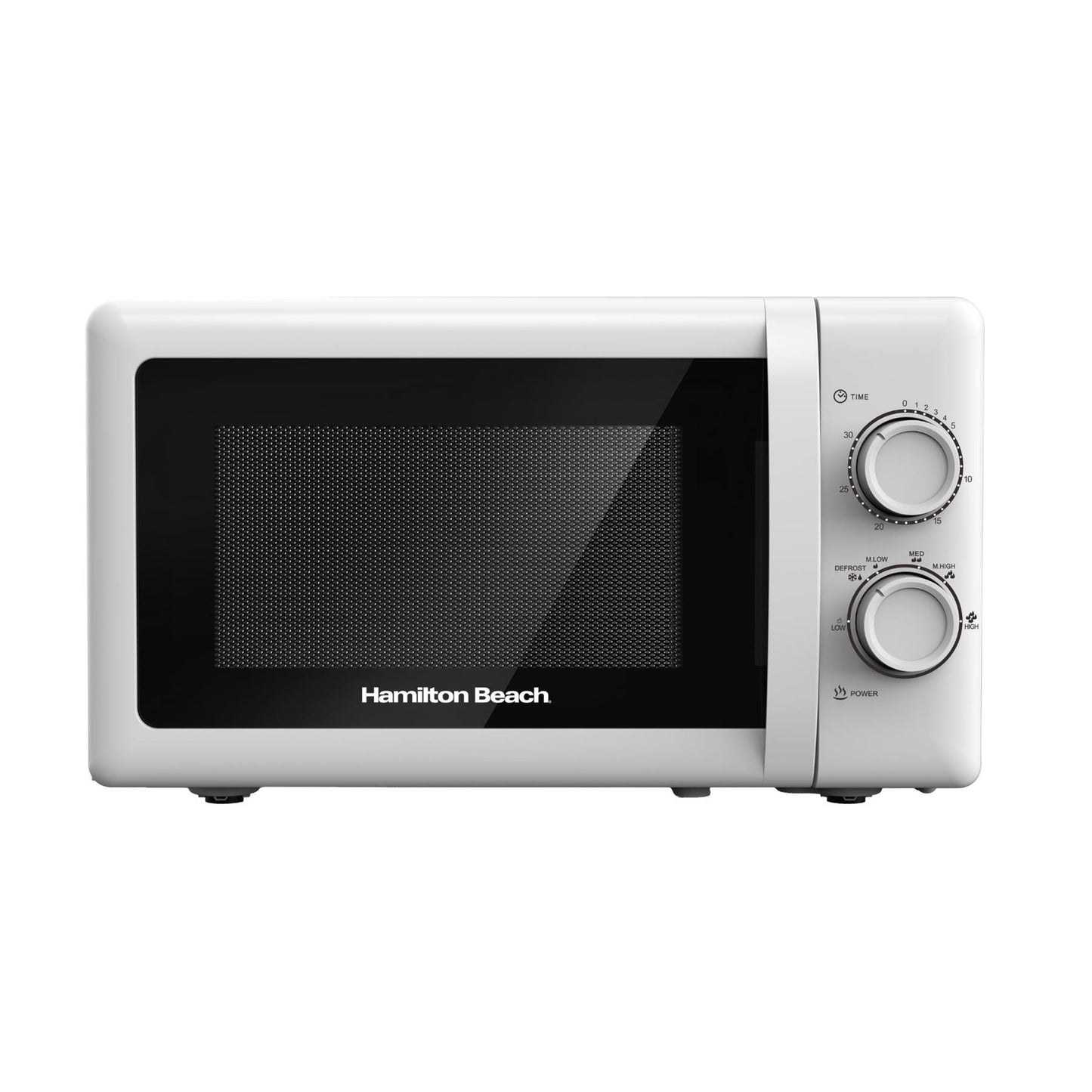 Hamilton Beach 20L Manual White Microwave With Stainless Steel Cavity