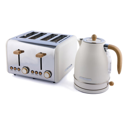 Hamilton Beach Scandi Jug Kettle & Toaster Set - Cream