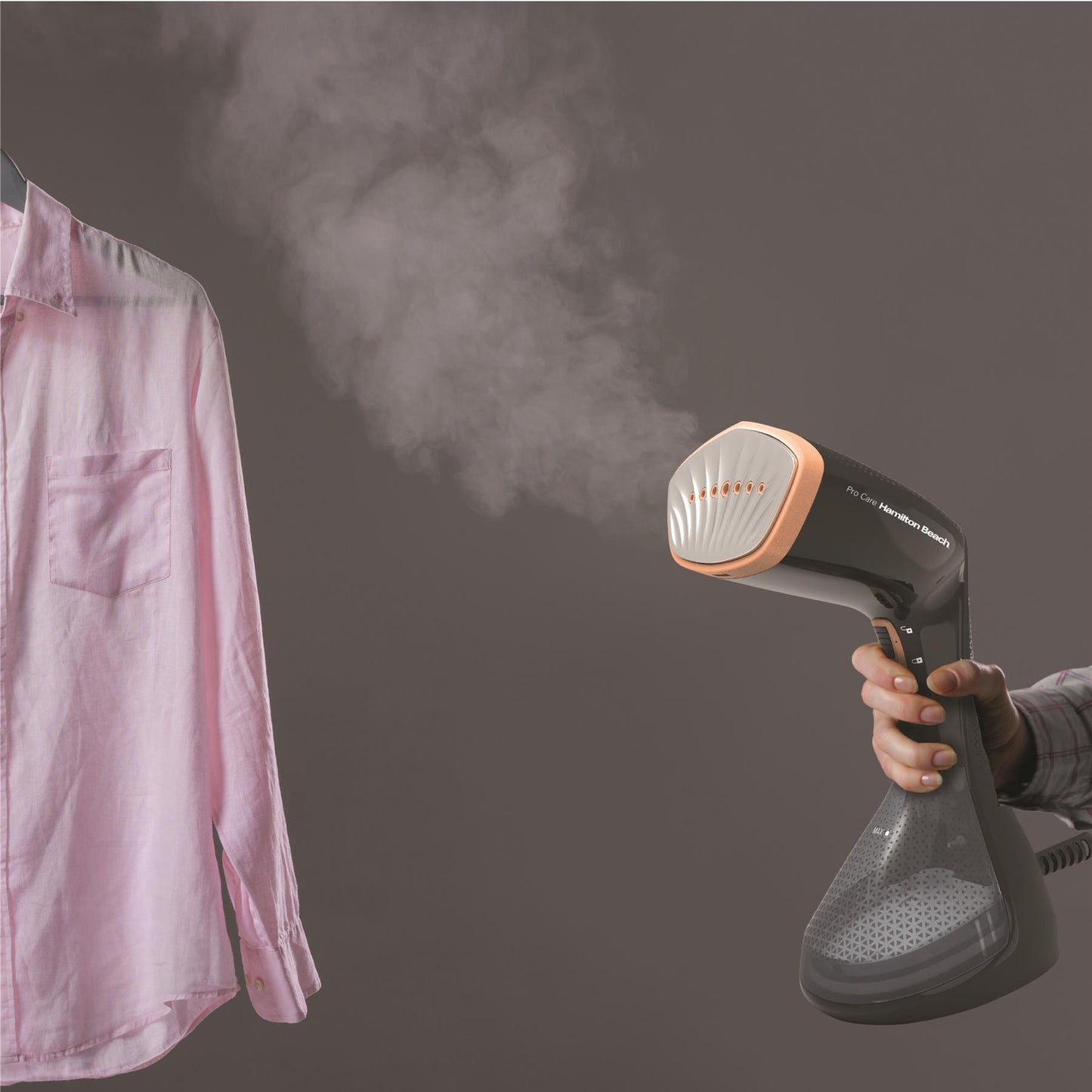 Hamilton Beach ProCare Handheld Garment Steamer - Black & Bronze