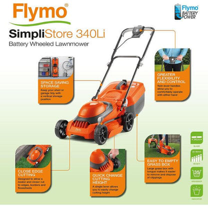 Flymo SimpliStore 340 Li Battery Lawnmower