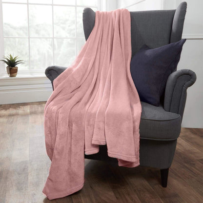 Brentfords Flannel Fleece Ultra Soft Large Blush Pink Blanket