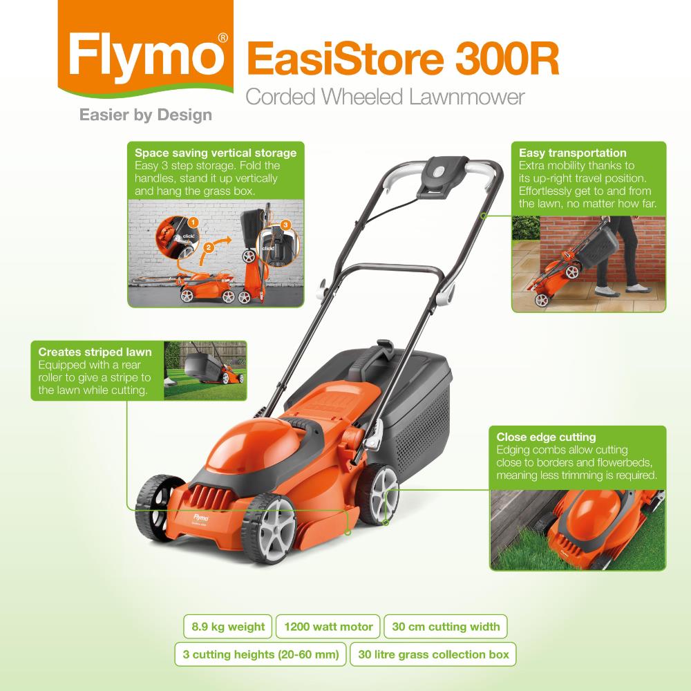 Flymo EasiStore 300R Corded Rotary Lawnmower