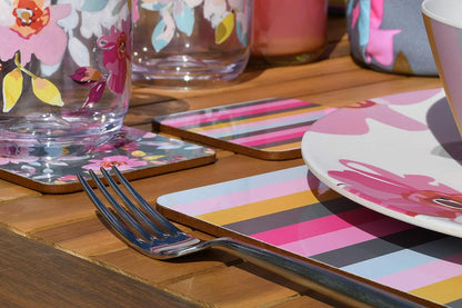 Navigate Gardenia Multicoloured Stripe Placemats - Set of 4