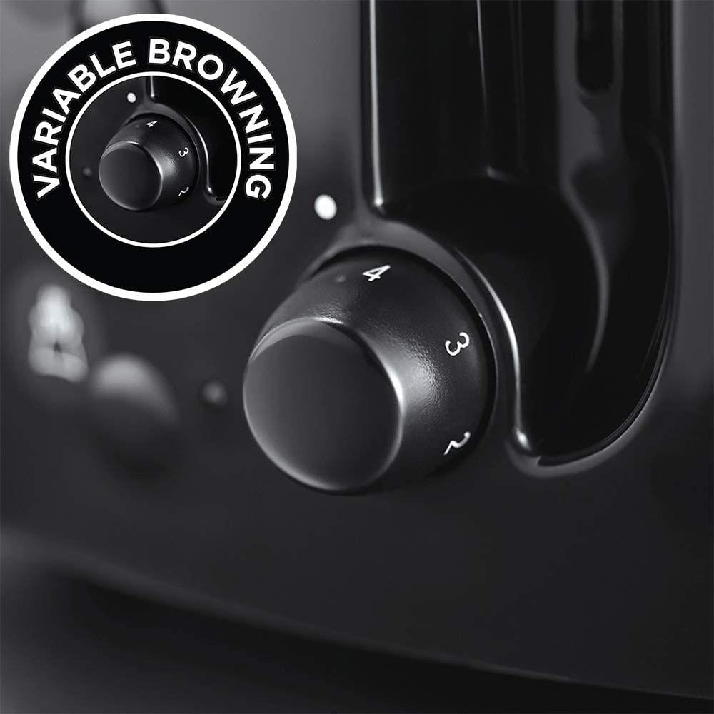 Russell Hobbs Textures Black 4 Slice Toaster