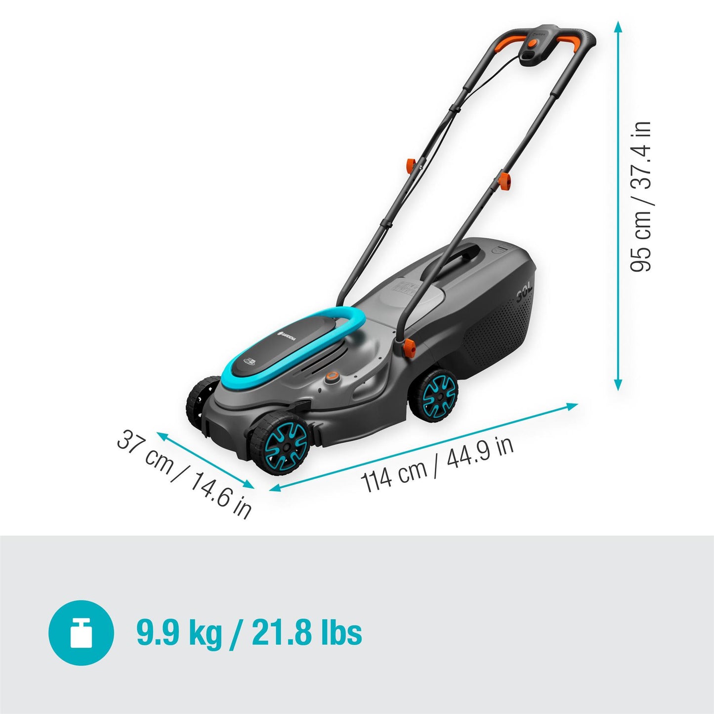 GARDENA PowerMax 32/18V P4A Solo Lawnmower