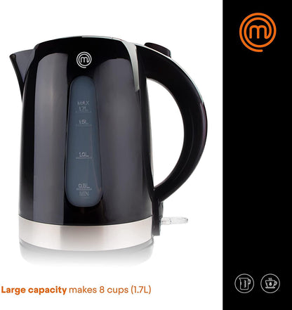 MasterChef Black 1.7L Electric Kettle