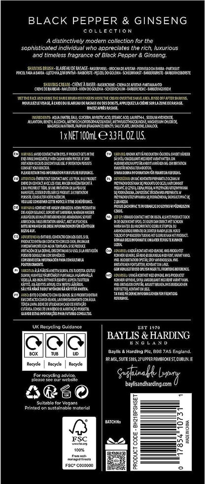 Baylis & Harding Black Pepper & Ginseng Luxury Shave Gift Set