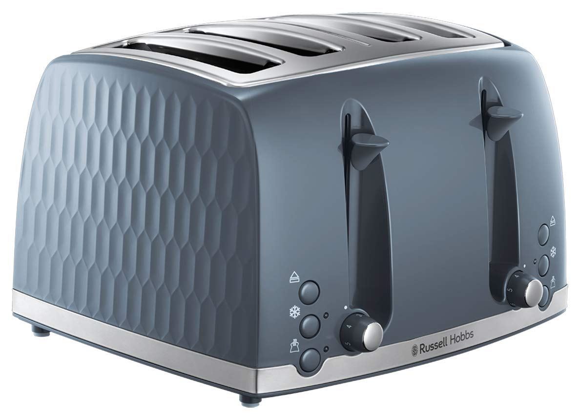 Russell Hobbs Grey Contemporary Honeycomb Design 4 Slice Toaster